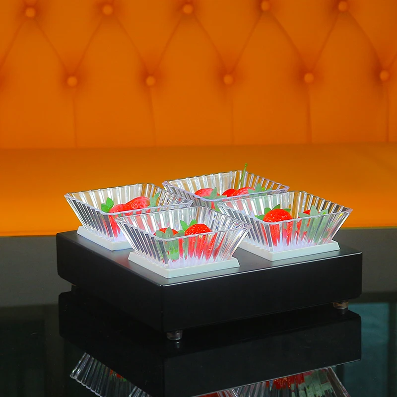 

Креативная светодиодная светящаяся тарелка с фруктами, красочный пластиковый художественный поднос для закусок для бара и вечеринок