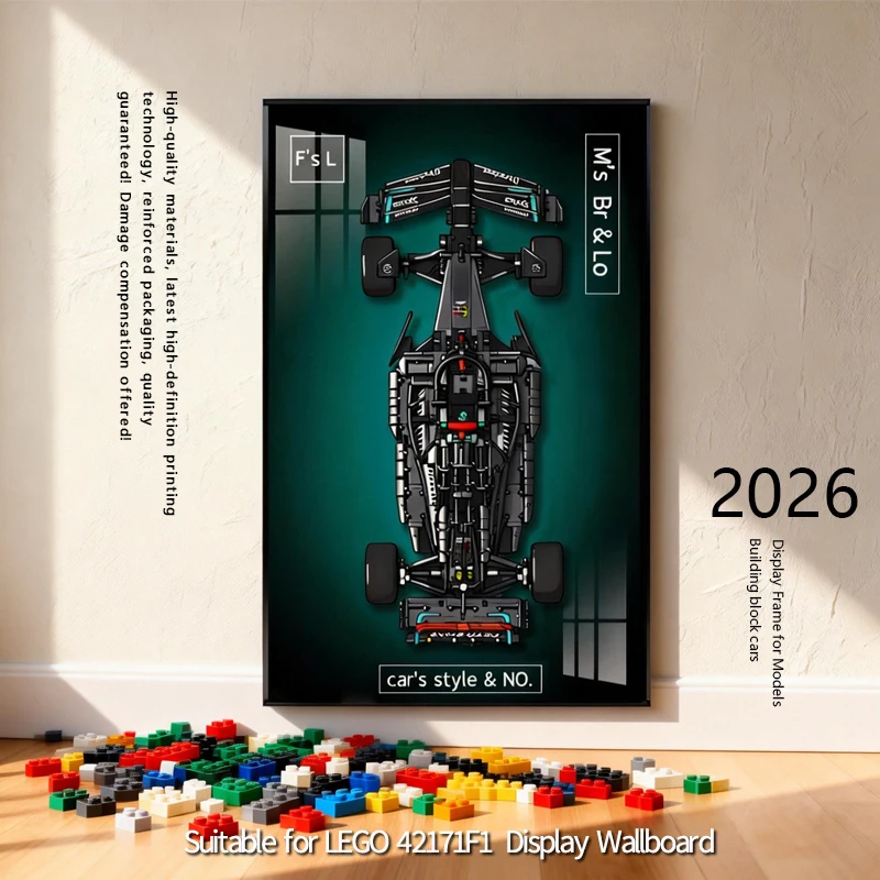 

2026 NEW Display Wallboard suitable for LEGO 42171F1 building block car model Wall Mount Display box Photo Frame
