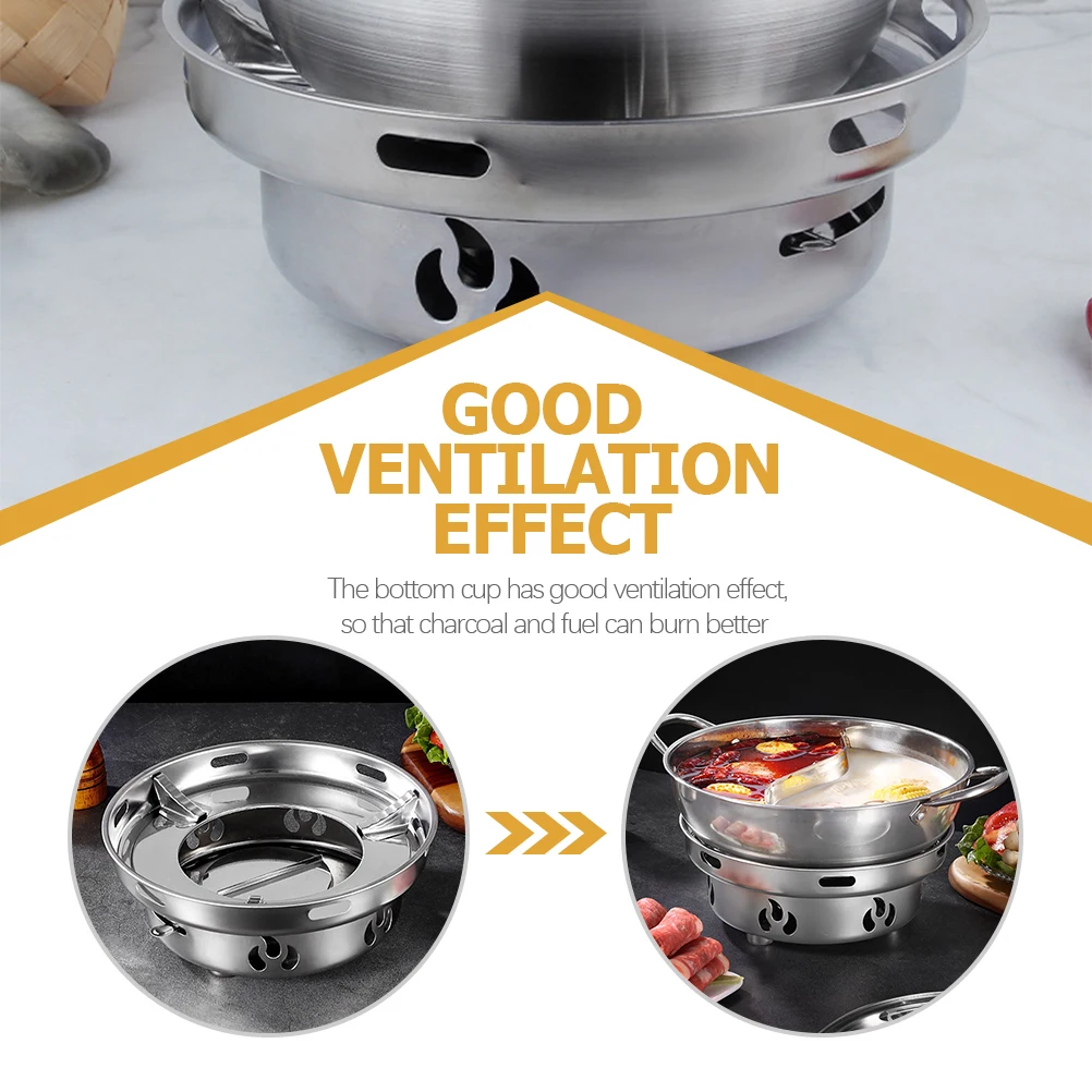 

Stainless Steel Anti Wind Hot Pot Stove Portable Camping Burner Lightweight Outdoor Mini Cooker Durable High Temp Resistant