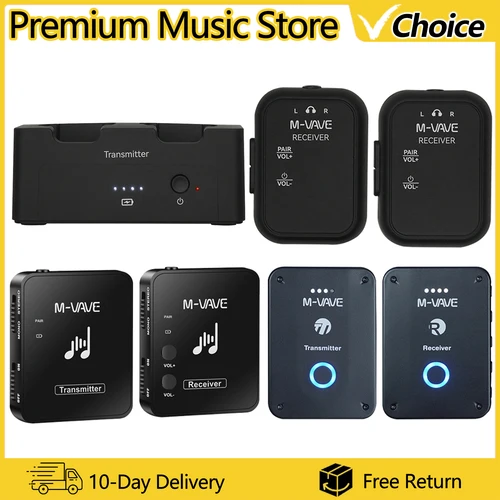 M-VAVE 2,4 GHz sistema de transmisión de Monitor de auriculares inalámbricos WP-9/WP-10/WP-12 compatible con grabadora de función de silencio Mono estéreo