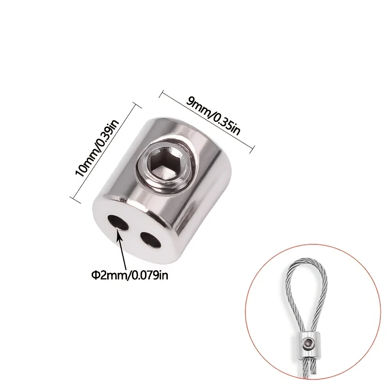 Steel Wire Rope Clips Adjustable Lock Cable Clamps Screws Fixed Hardware Fasteners Silver Metal Suspension Clip Sling Fitting