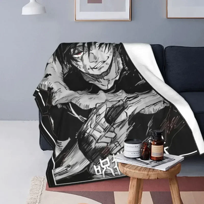 Toji Fushiguro Knife Jujutsu Kaisen Flannel Summer Air Conditioning Soft Throw Blankets for Sofa Bedroom Bedspread