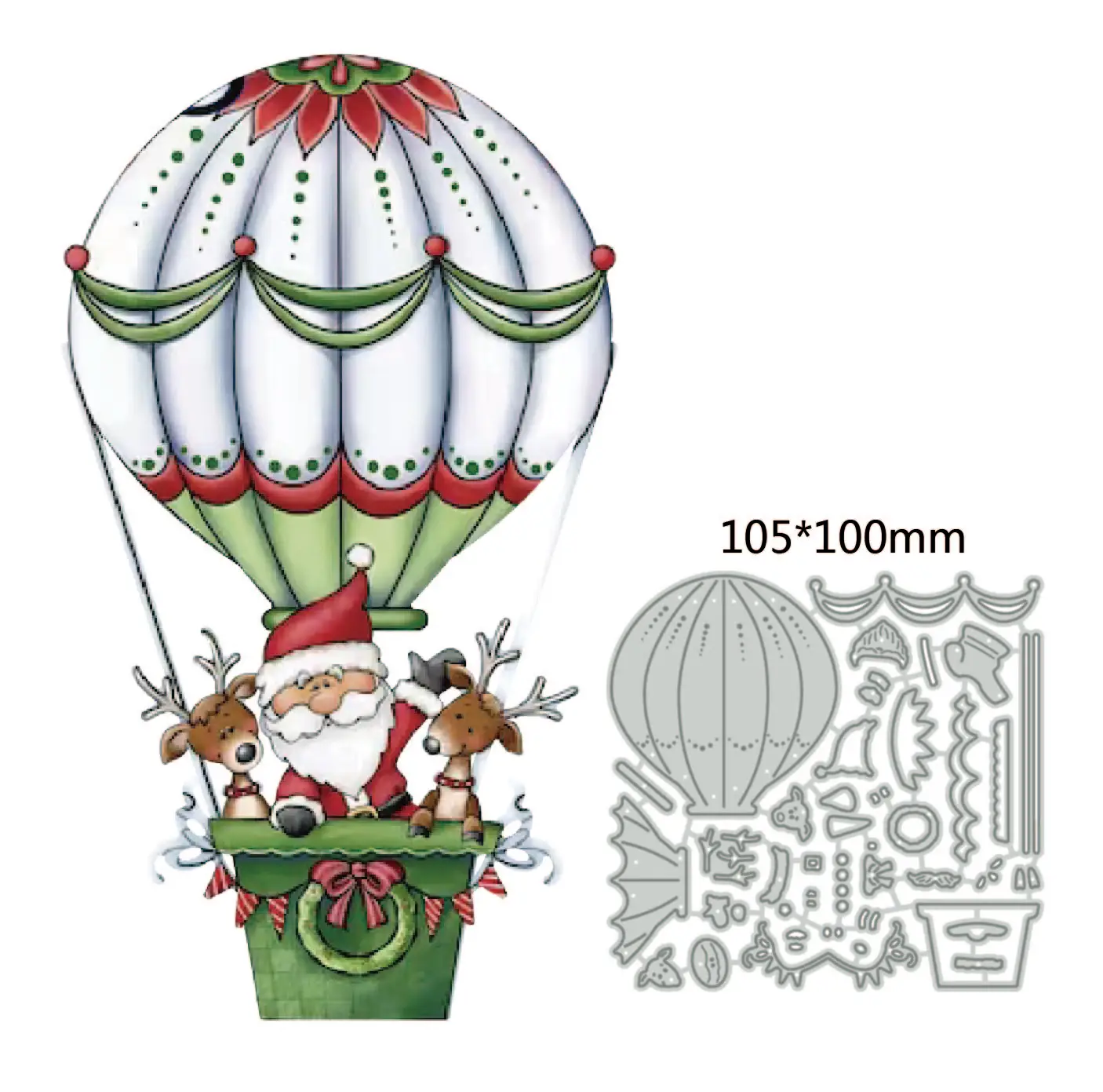 2023 New Metal Cutting Dies Santa Claus Hotairballoon Decoration Scrapbooking Emboss Clipbook Template Greeting Card handmad Die