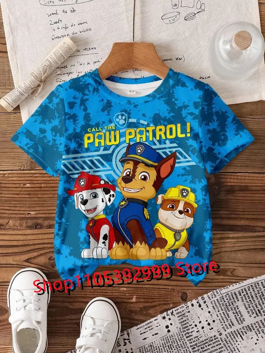 New PAW Patrol Children 3d T-Shirt Cartoon Chase Short Sleeves Top Tees Fashion Anime Girls Boys Shirts Kids Summer Clothes Gift