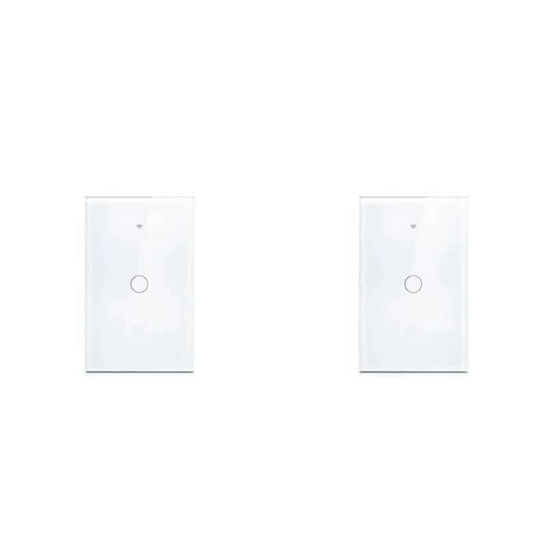 

Premium-2X Tuya US Plug Wifi Smart Wall Switch 1 Gang No Neutral Wire Touch Sensor LED Light Switches Home Alexa Google White