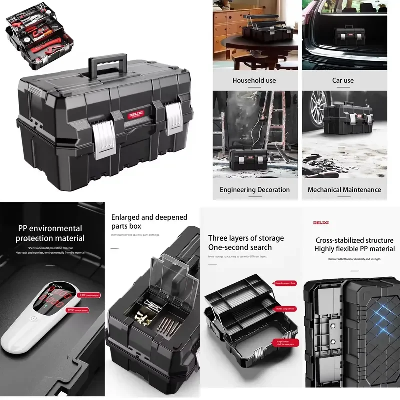 Industrial Tool Box Professional Tool Chest Impact Resistant Tool Box Garage Storage Cabinet for Mechanics Electricians