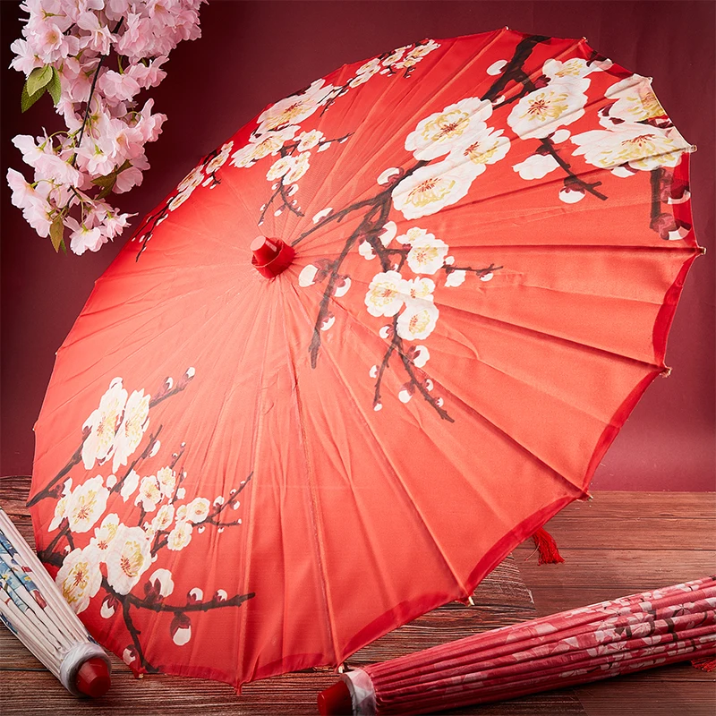 Silk Cloth Women Chinese Style Umbrella Cherry Blossoms Ancient Dance Umbrella Photography Ancient Style Umbrella Dance Umbrella