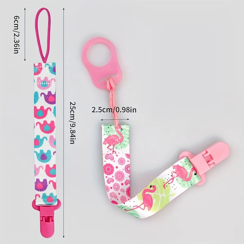 4Pcs Baby Pacifier Clip, Adjustable Length Cartoon Colorful Pacifier Chain, Baby Toy Teether Lanyard Loss Prevention Chain Clip