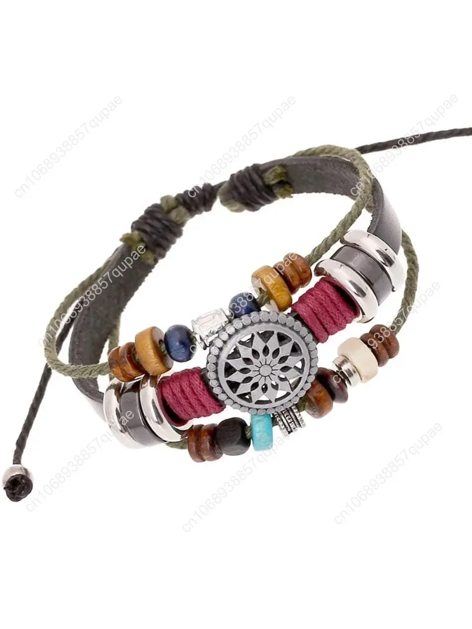 

Trenro Women Lady Bohemia Wind Beaded Multilayer Hand Woven Bracelet Jewelry
