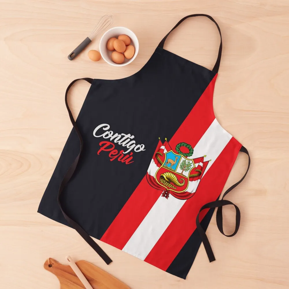 

With you Peru Apron For Woman Men gift House Things For Home And Kitchen Waterproof women Apron