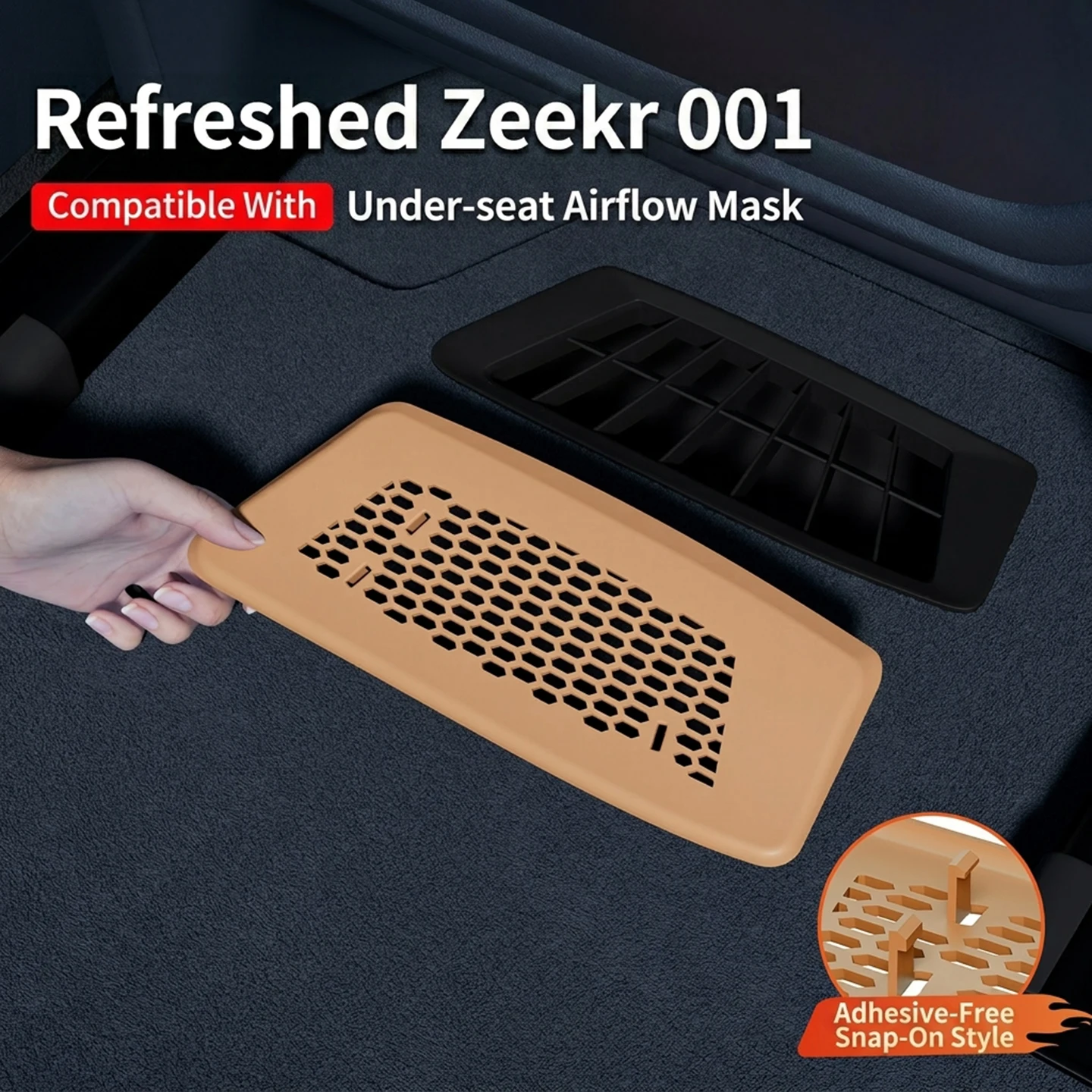 

For Refreshed 2026 ZEEKR 001 Under Seat Air Vent Cover Dustproof Anti-Blocking Rear Outlet Cap Interior Accessories