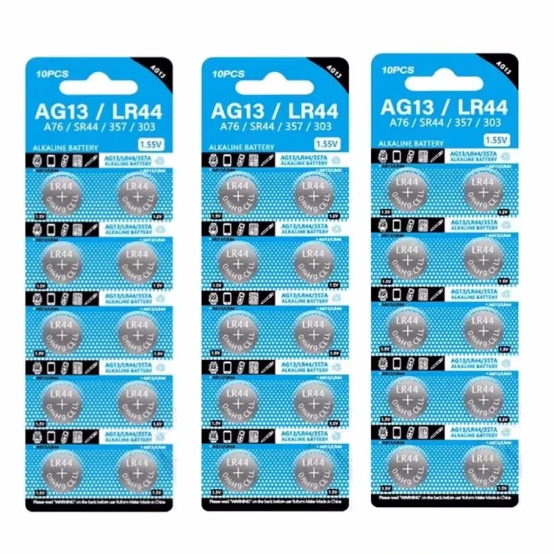 AG13 LR44 A76 357 357A LR1154 SR1154 SR44 1.55V Alkaline Battery For Watch Calculator Car Key Remote Clock Button Coin Cell