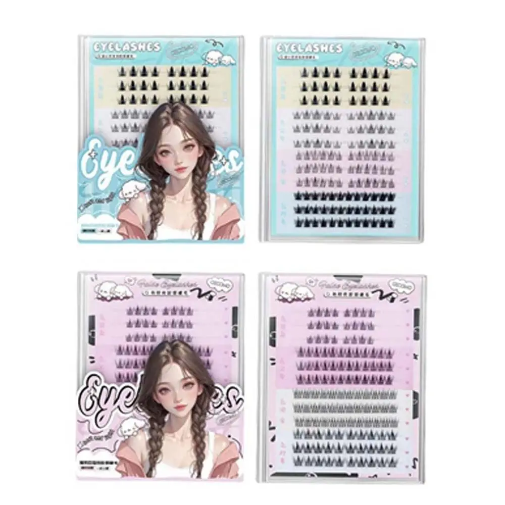 Cílios individuais mistos segmentados, grande capacidade, girassol, cauda de pavão, extensões de cílios, faça você mesmo, asas oblíquas