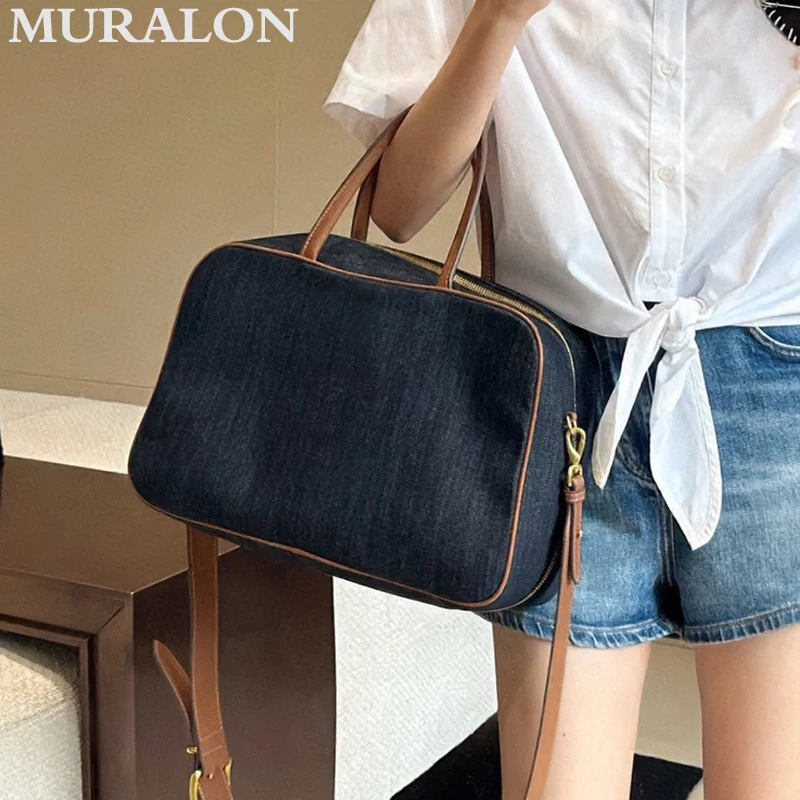 

Canvas Retro Briefcase 2024 New Denim Casual All-match Fashion Large Capacity Tote Bag Texture Simple Designer Classic Handbag