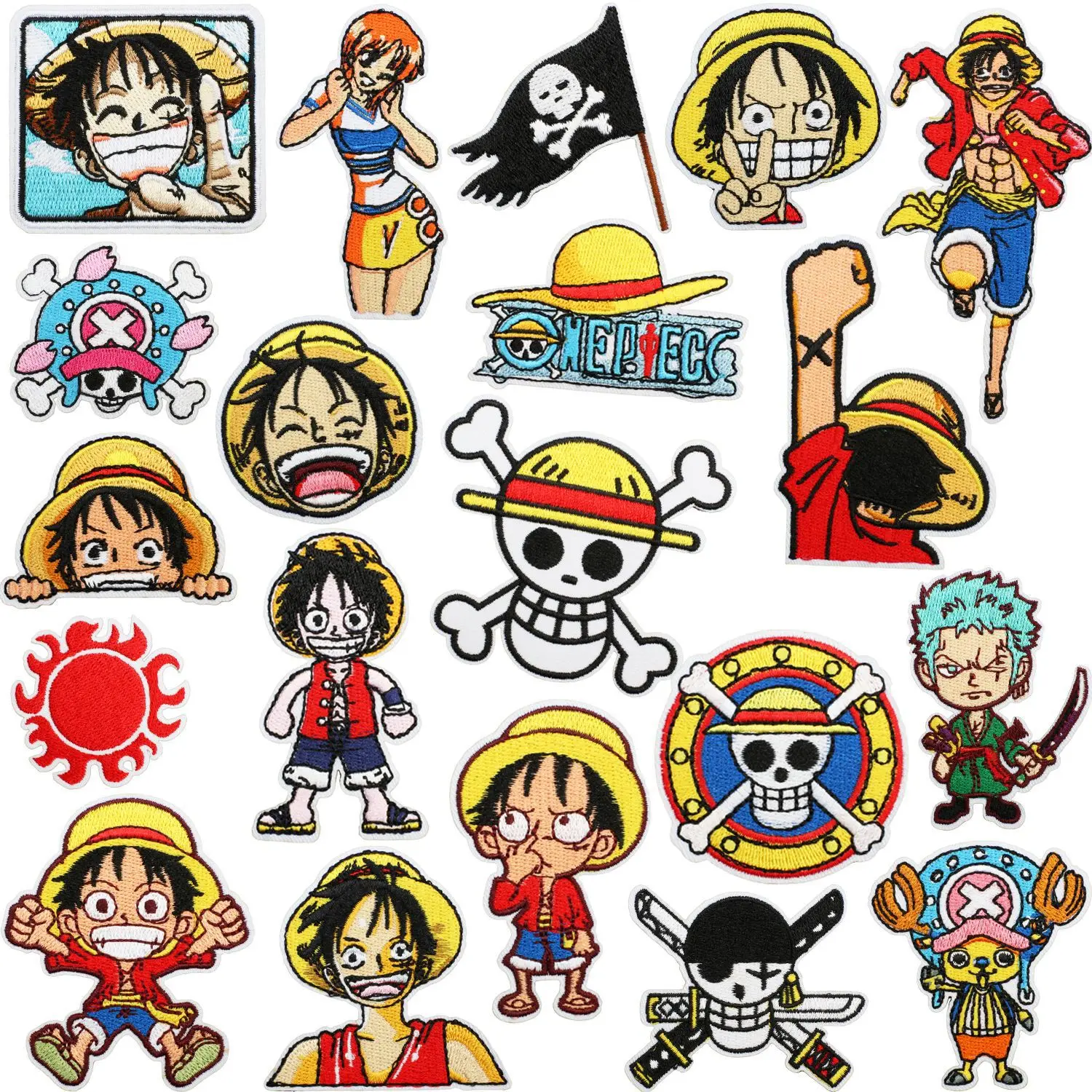 Anime One Piece DIY Cloth Stickers Cartoon Game Luffy Embroidery Patch Cute Pattern Multifunctional Clothing Stickers