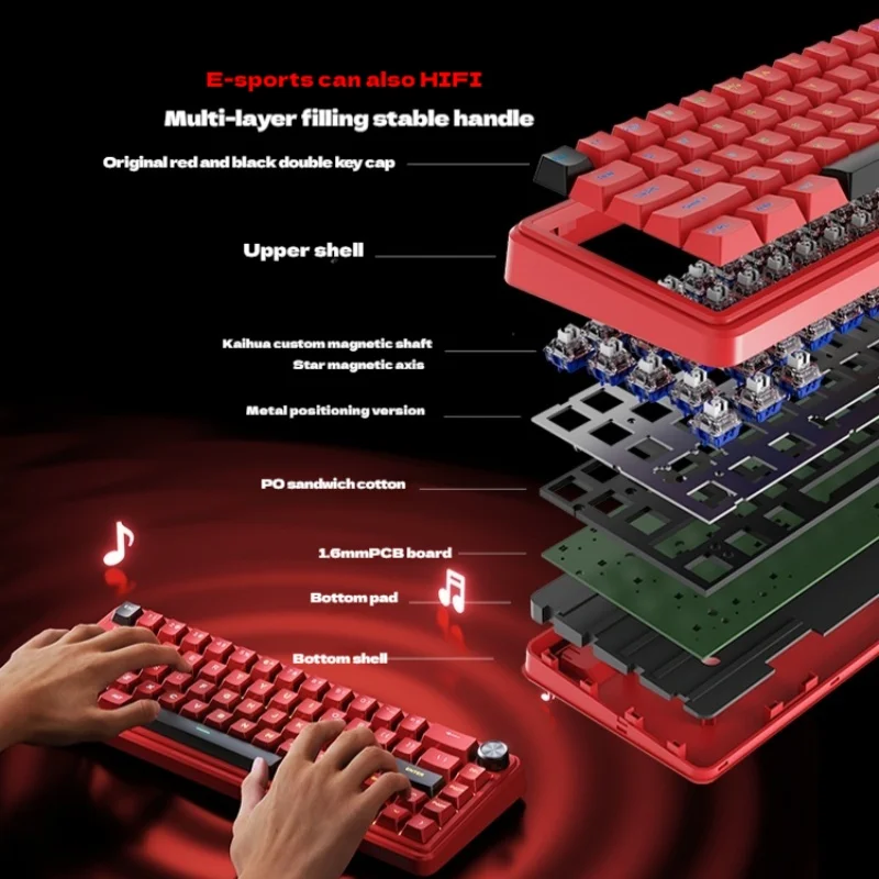 Ausdom Zeus68 Magnetic Axis Mechanical Keyboard 8000hz Rgb Rt0.005 Full-Key Rollover Quick Response Gaming Keyboard Gift