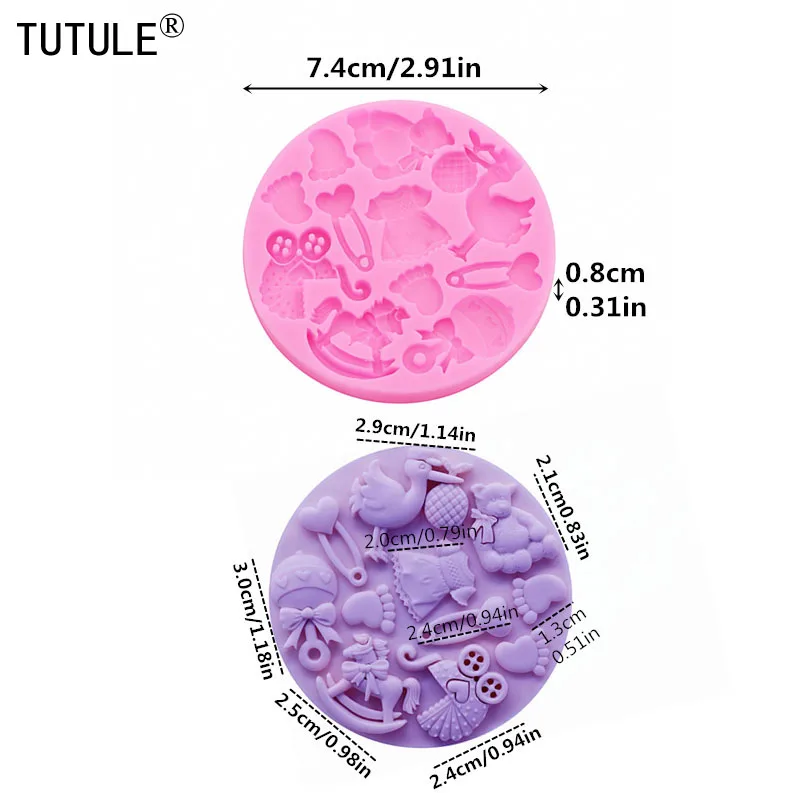 3D rocking horse Foot Bear balloons apparel safety pin Chocolate Cake Silicone Mould DIY drop glue Accessories epoxy resin Mold