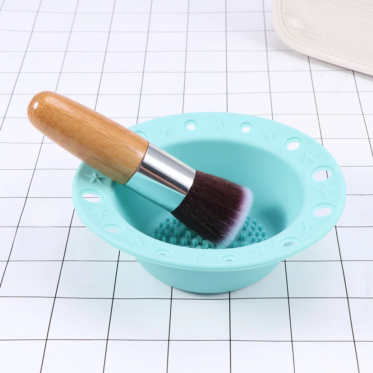 메이크업 브러쉬 청소 패드 딥 클린 부드럽게 스크럽 그루브 디자인 물로 채워진 간편한 클린 뷰티 도구 실리콘 소재 부식