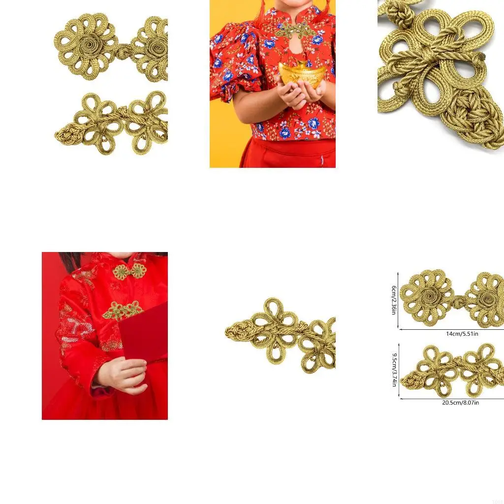 Ornamental Knot Closure Braided Cord Clothing Clasp for Garment Repair Costume Trim and Sewing Craft Accent Use Y08E