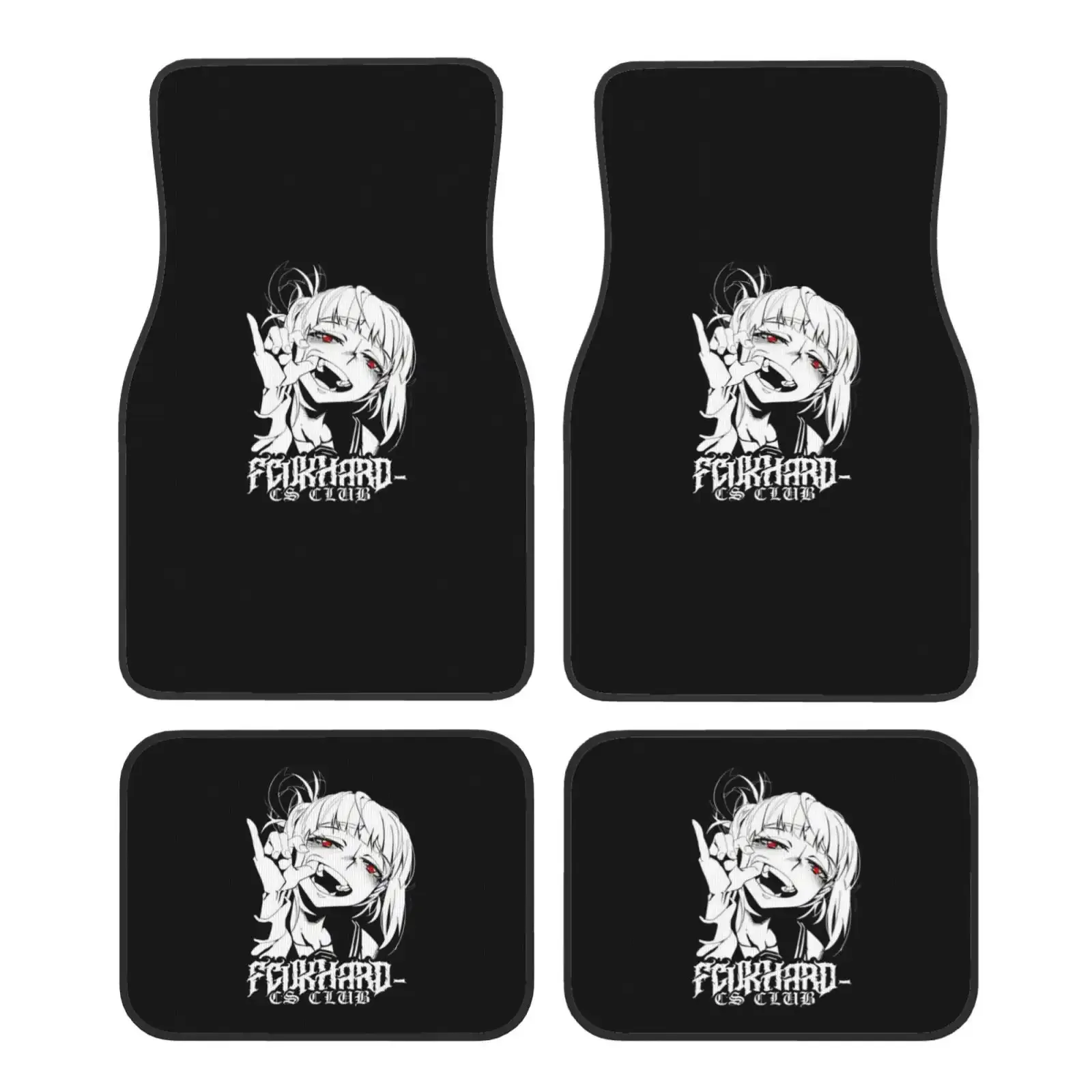 4pcs JDM Anime Print Car Floor Mats- Ultra-Soft All-Weather Mat With Vibrant Character Design, Fit For Any Vehicle Interior, Dur