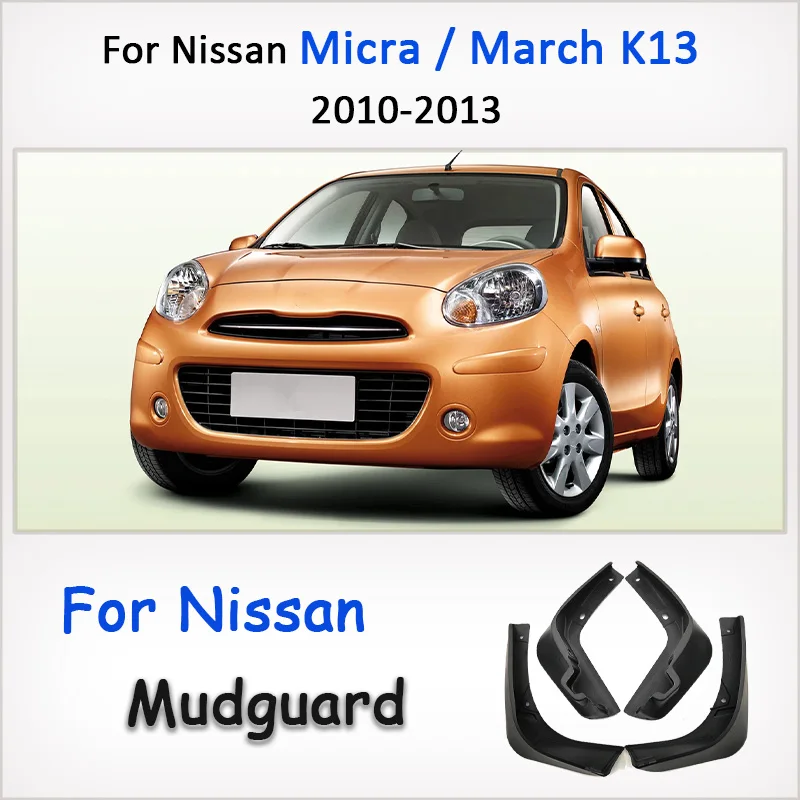Guardabarros para Nissan Micra IV March K13 2010 2011 2012 2013, 4 Piezas, Guardabarros Personalizados, Accesorios para Auto
