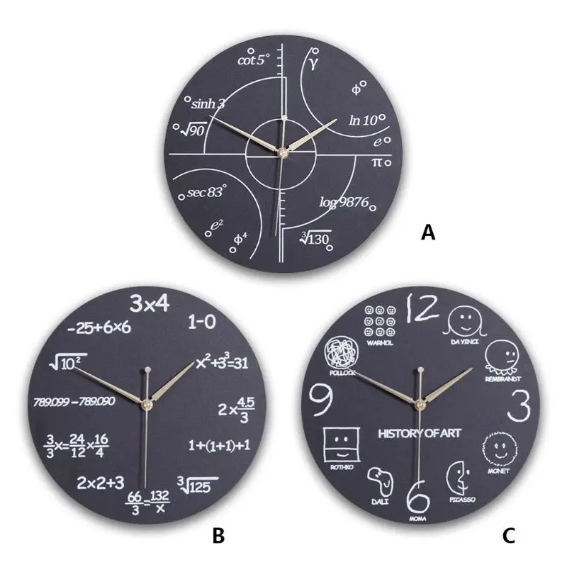 Math Clock Unique Wall Clock Modern Design Novelty Maths Equation Clock