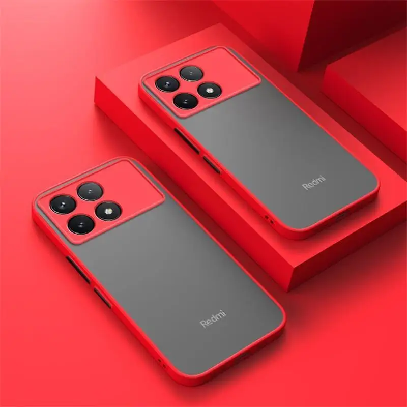 New Luxury Matte Transparent Phone Cover For Xiaomi POCO X6 Pro 5G Case Redmi Note 13 12 11 4G 10 9 Thin Shockproof Bumper image 2