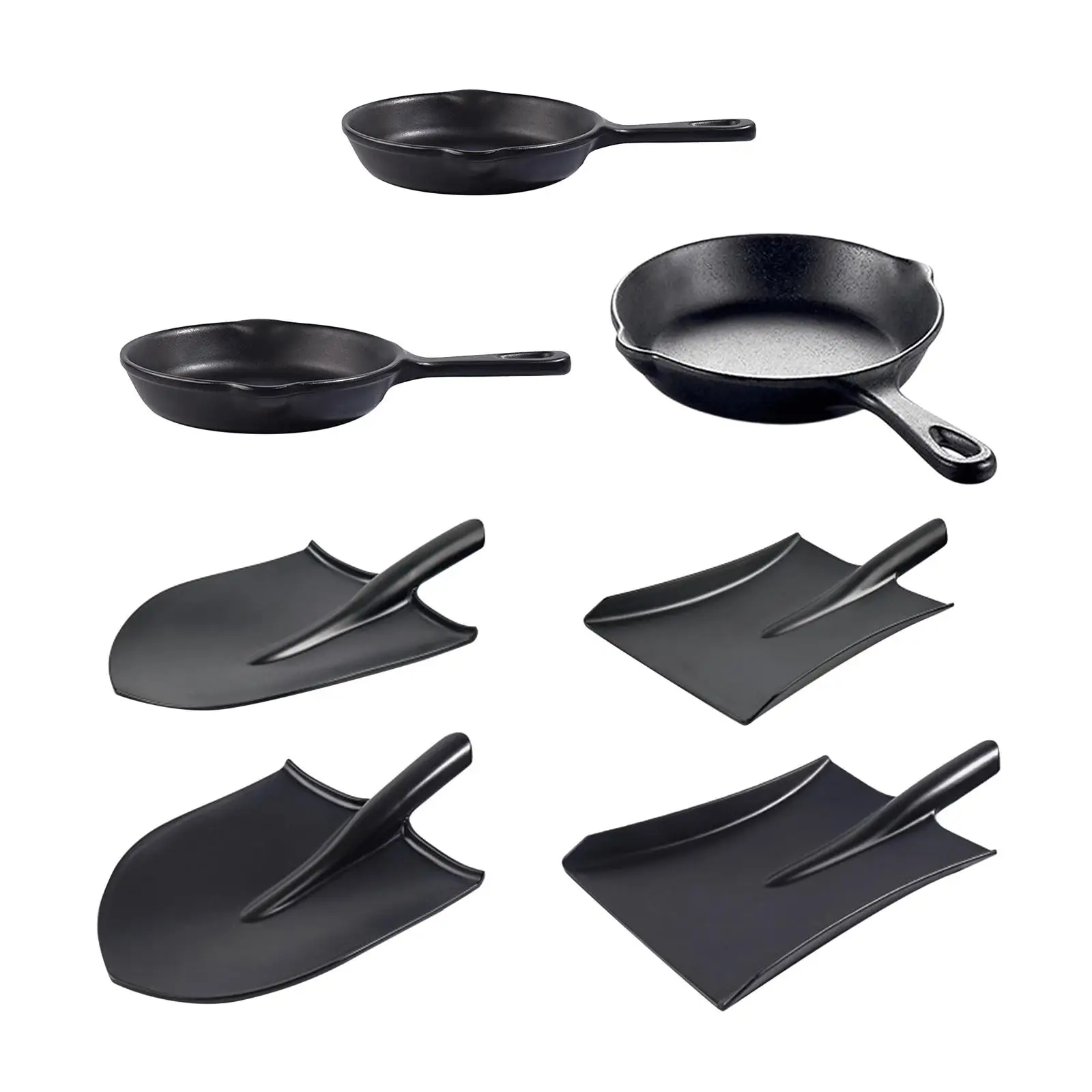 Black Dish Plate Decorative Matte Special-Shape Shovel Nordic Style Steak Dessert Tray Cake Tray Serving Tray for Kitchen Dining