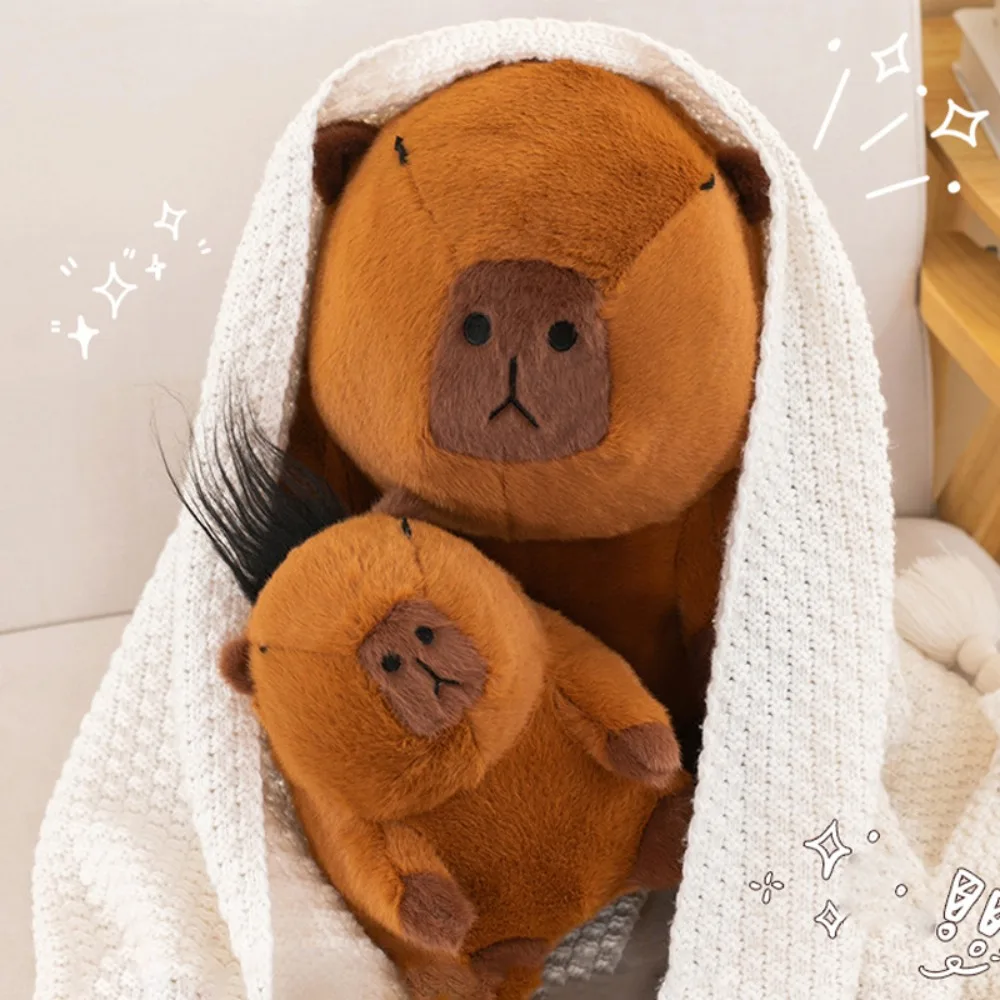 Capybara Plush Toy Kawaii Stuffed Animals Fluffy Capybara With DIY Hair Soft Plush Sleeping Pillow Girl Birthday Toys Cute Gift