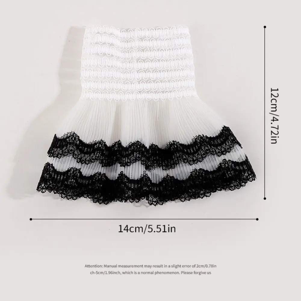 New Multilayer Ruffle Fake Cuff Detachable White Black Wrist Cuff Sweater Cuffs