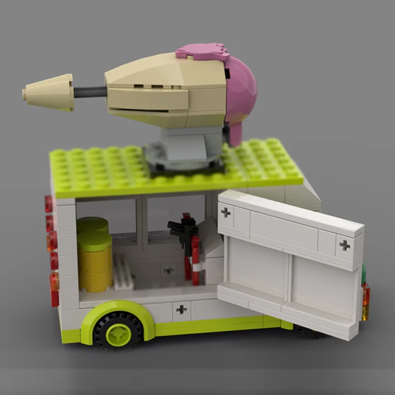 نموذج سيارة المدينة MOC قوالب بناء شاحنة الآيس كريم وحدات التكنولوجيا هدايا العيد للأطفال تجميع اللعب البدلة #4