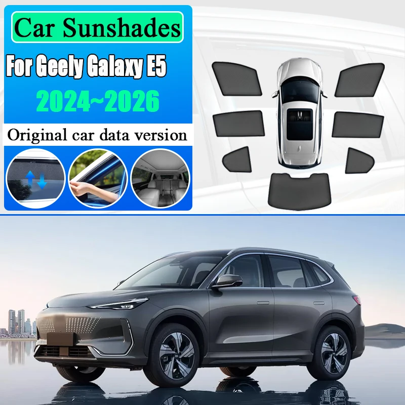 

Для Geely Galaxy E5 EX5 2024 2025 2026 Proton e.MAS 7, магнитный солнцезащитный козырек на лобовое стекло, автомобильные сетчатые солнцезащитные козырьки, аксессуары