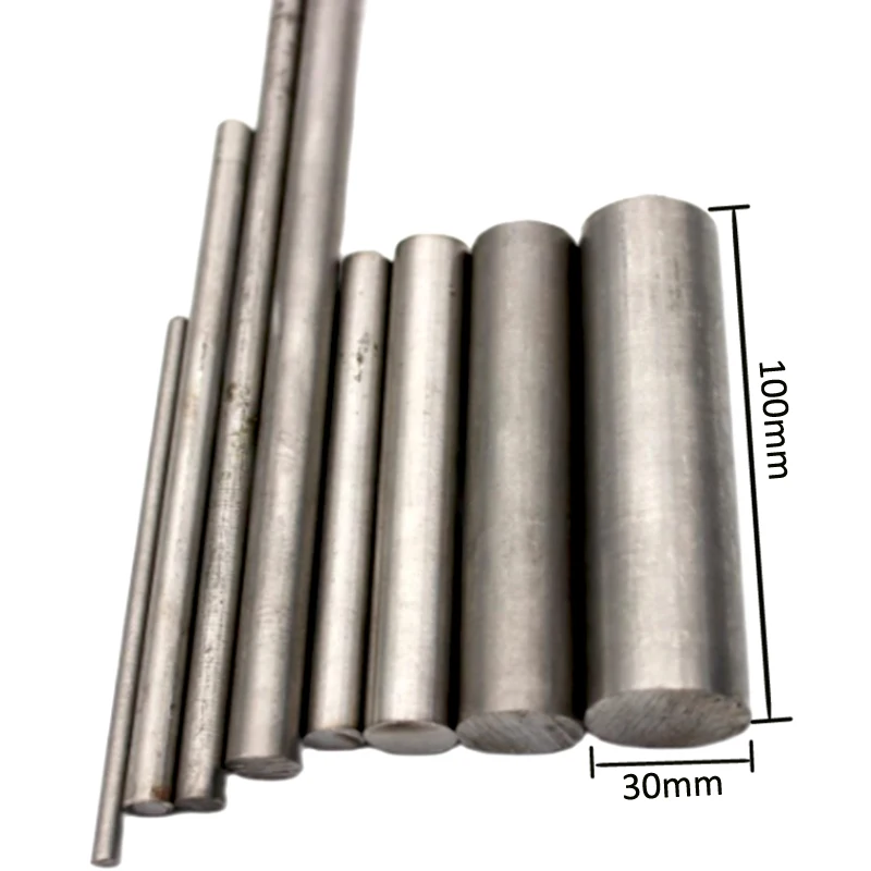 1 pc 100-300MM Titanium Ti Grade GR5 Rod Round Bar, Diameter 3mm to 35mm Linear Shaft Metric Round Rod Ground Rod