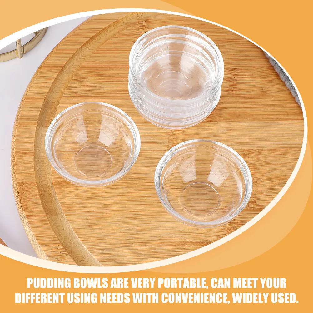 3 Pcs Bowl Cups for Desserts Bowls Glass Containers Eating Candy Clear Fruit Serving