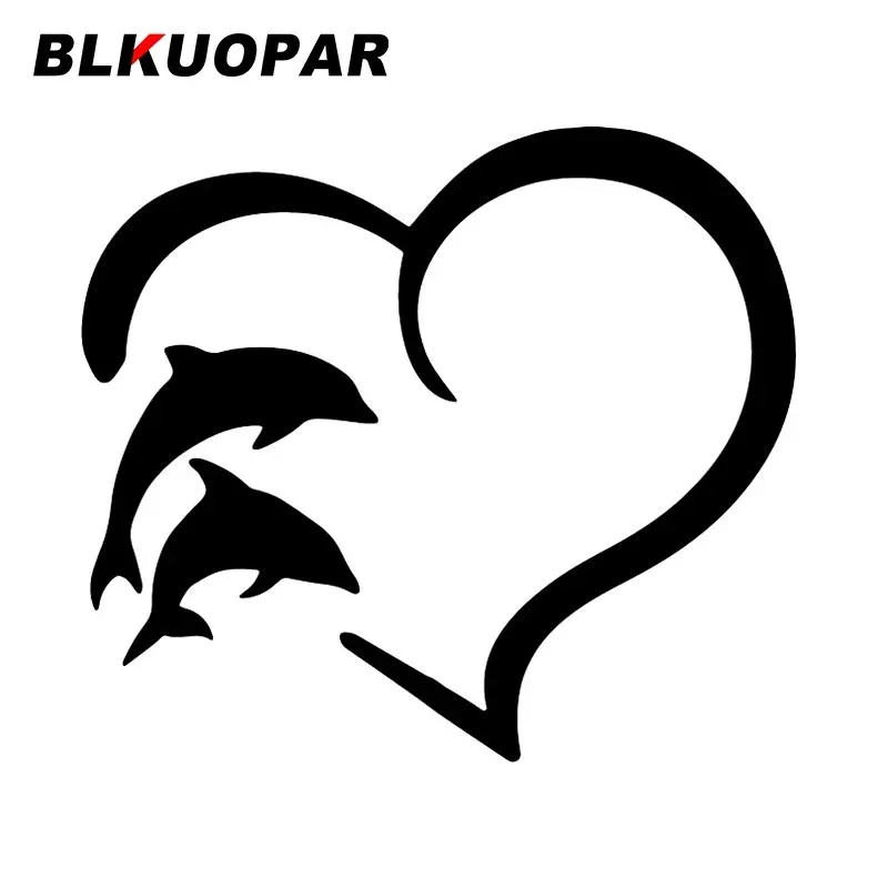 

BLKUOPAR Dolphins Heart Shape Water Animals Graphics Car Stickers Anime Personality Decal Creative Bumper Trunk Car Styling