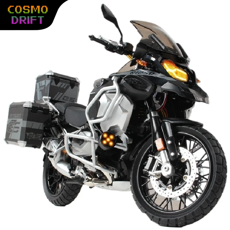 Hot Selling 1:7 Scale R1250 GS Adventure Alloy Motorcycle Model with Light Sound Collectible Toy for Men Birthday Gift