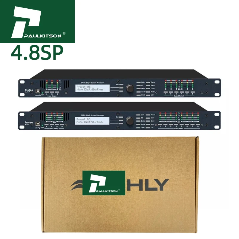 

Аудиопроцессор Paulkitson 4.8SP Профессиональный цифровой аудиопроцессор 3.6SP 4.8SP Технология DSP Линейные колонки с металлическим корпусом