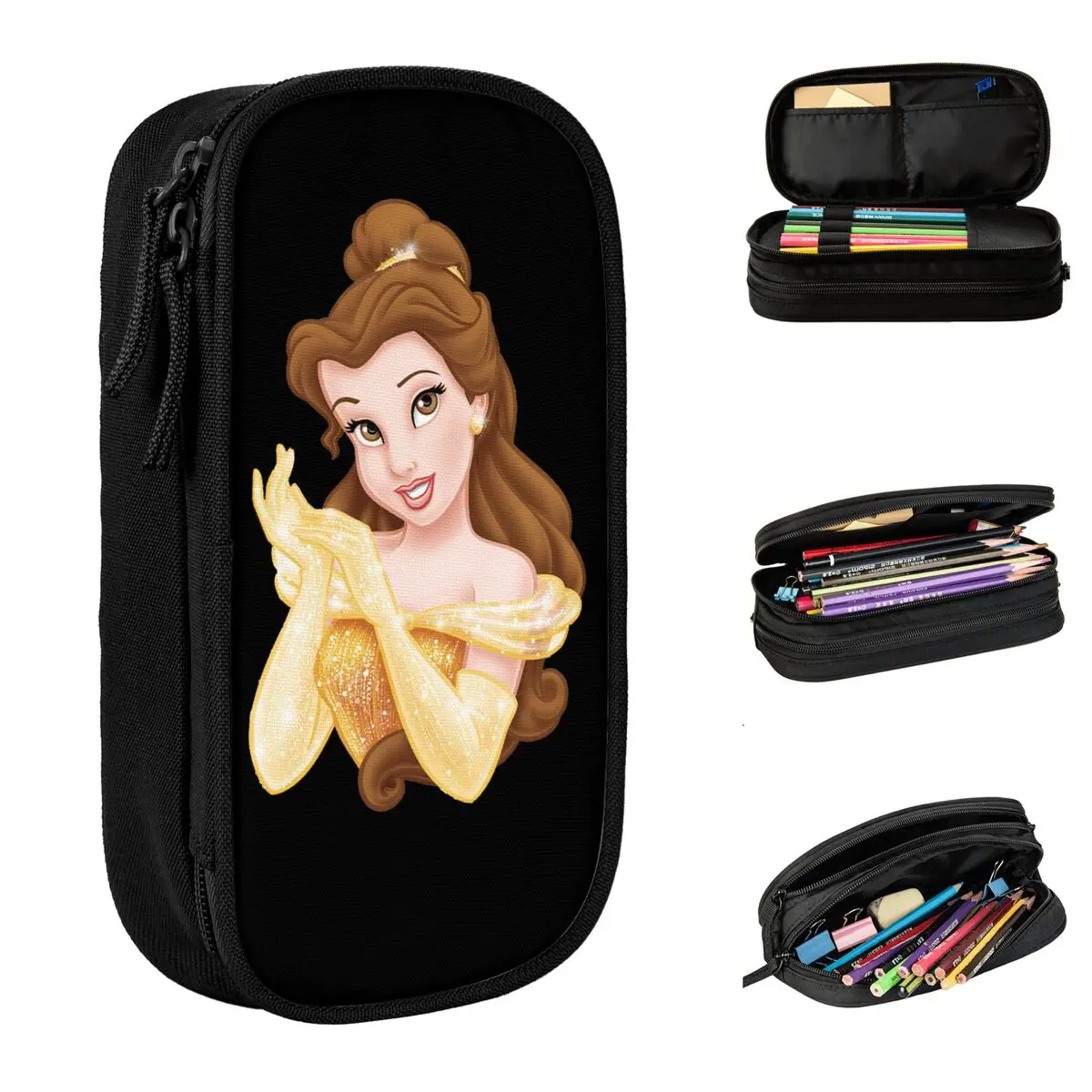 

Beauty And The Beast Belle Princess Pencil Cases Pencil Box Pen for Girls Boys Big Capacity Bag School Supplies Stationery