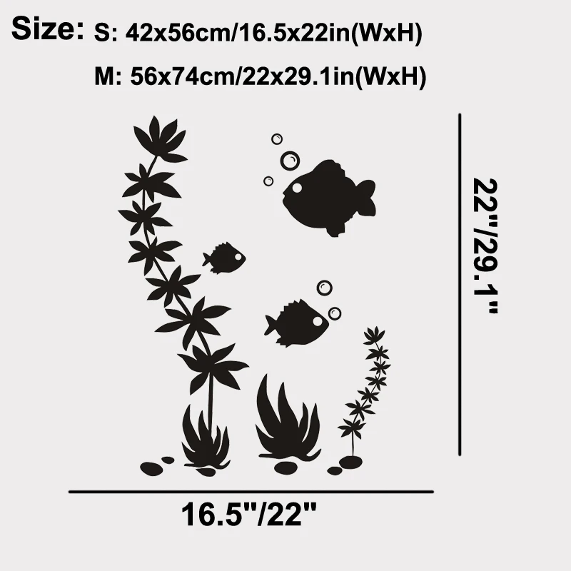 Fish Shower Screen Stickers Bathroom Wall Stickers Wall Art Decal