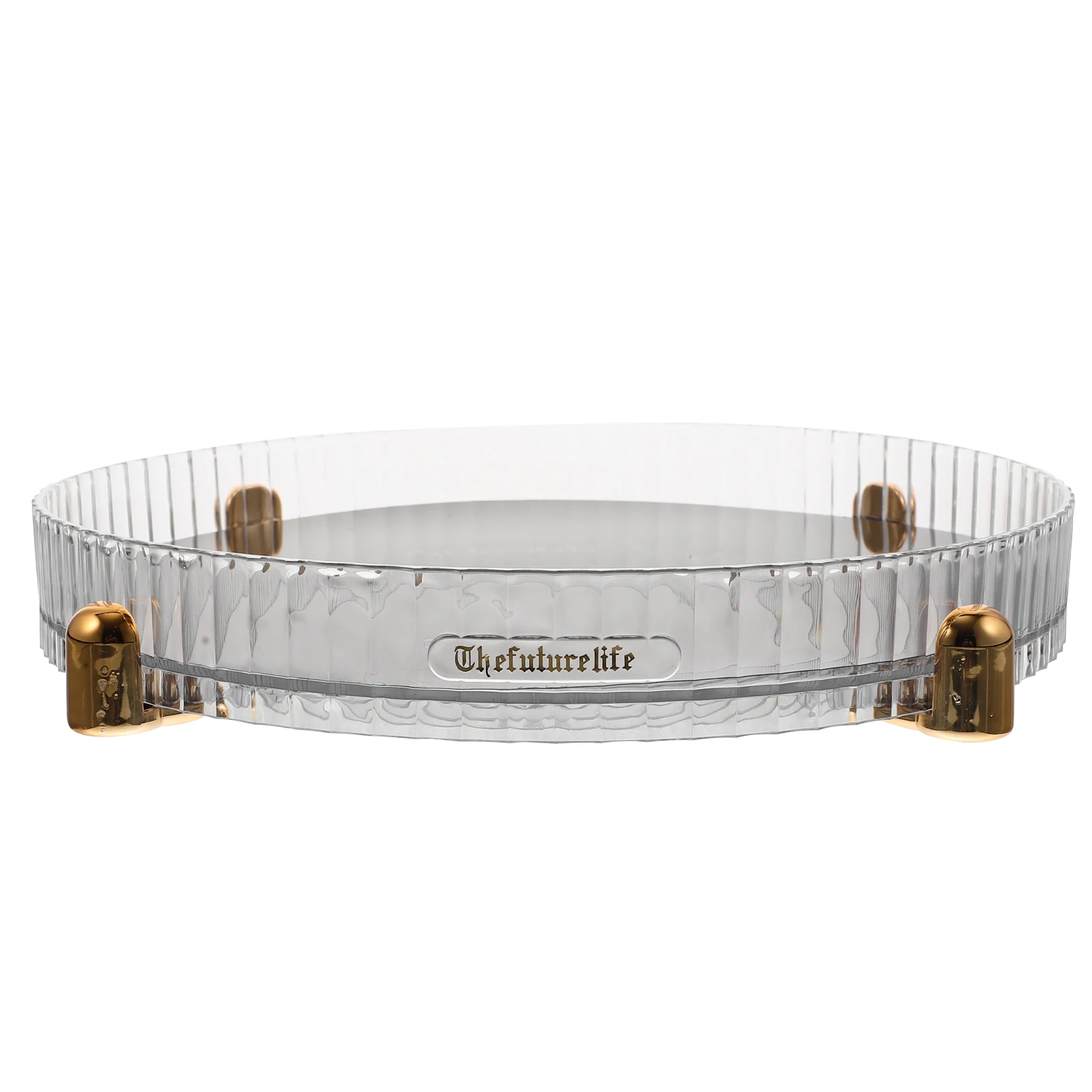 

Transparent Round Rotating Storage Tray Organizer for Kitchen Bathroom Spice Rack Makeup Holder Cabinet Condiment Container