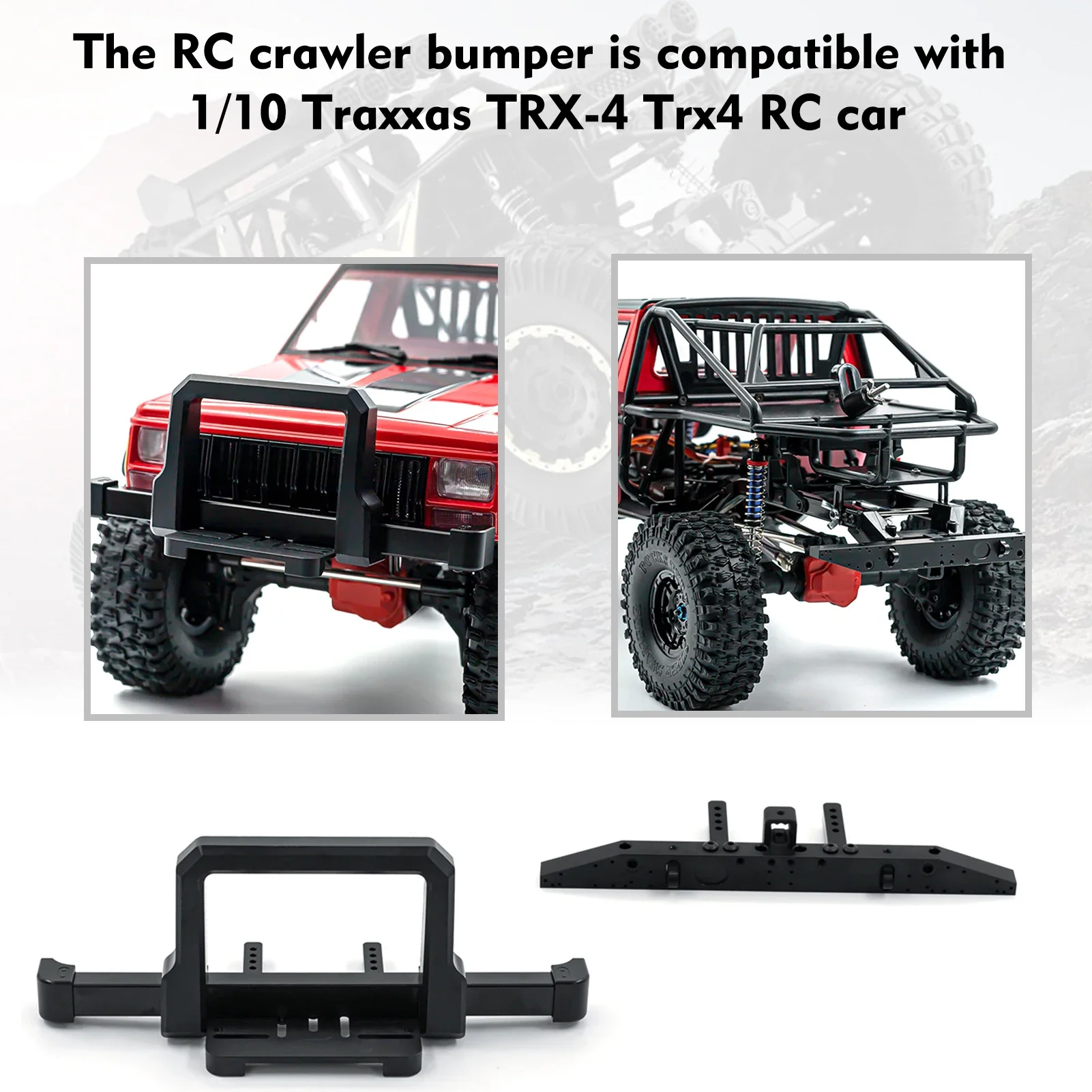 

1/10 RC Car Metal Bumper with Capstan Mounting Seat for TRX4 Defender Crawler Front And Rear Upgrade Parts