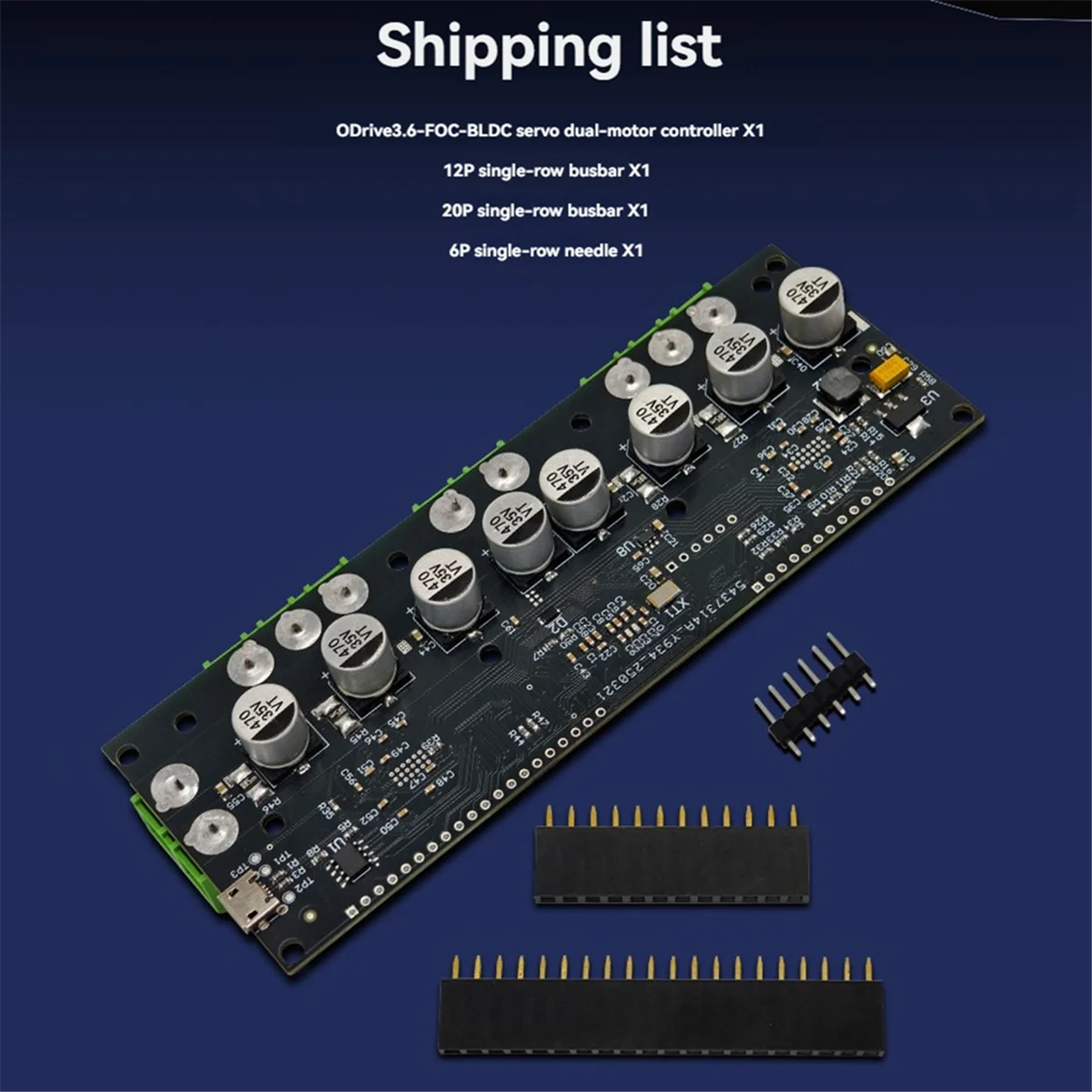

# 72H Аксессуары для электроники, ODrive3.6 56 В FOC-BLDC Сервоконтроллер с двумя двигателями, черный