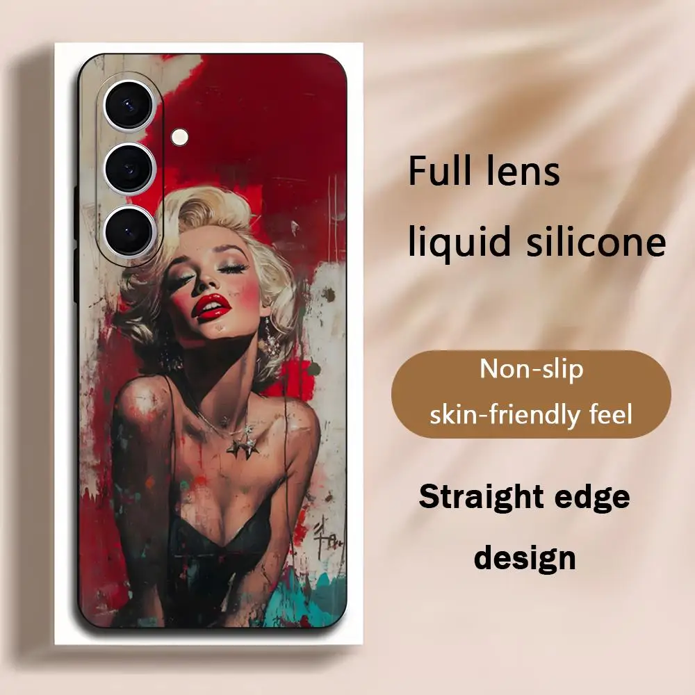 Popular Actor M-Marilyn Monroe Phone Case For Samsung Galaxy S25 S24 S23 S22 S21 S20 Plus Ultra Note20 Soft Black