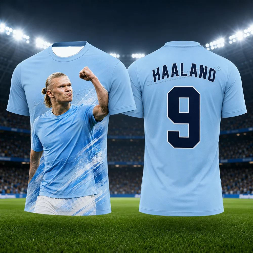 Norway No.9 Haaland 3D Printed Commemorative Fan Shirt Summer Adult Men's Lightweight Football Jacket Training Sports T-shirt