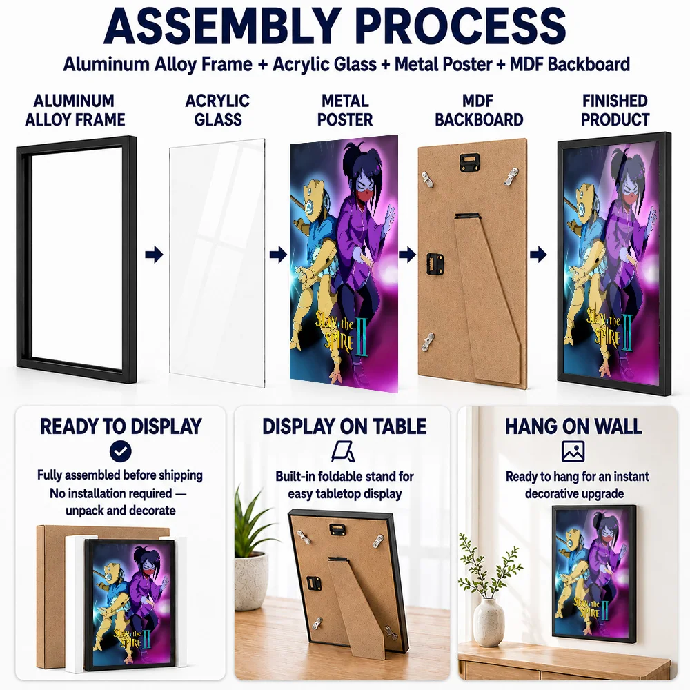 Slay The Spire II Game Metal Poster With Aluminum Alloy Frame Customized Comic Style Wall Art For Home Office And Games Room
