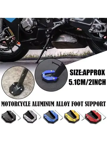 Scooter Motorbike Accessories Extension Foot Pad Support Plate Aluminum Alloy Motorcycle Bike Kickstand Extender Foot Side Stand
