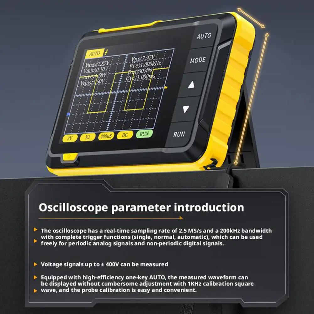 

Цифровой осциллограф, портативный цифровой осциллограф, комплект скорости, портативный инструмент для проверки выборки, высокие инструменты, автомобильный осциллограф V2K5