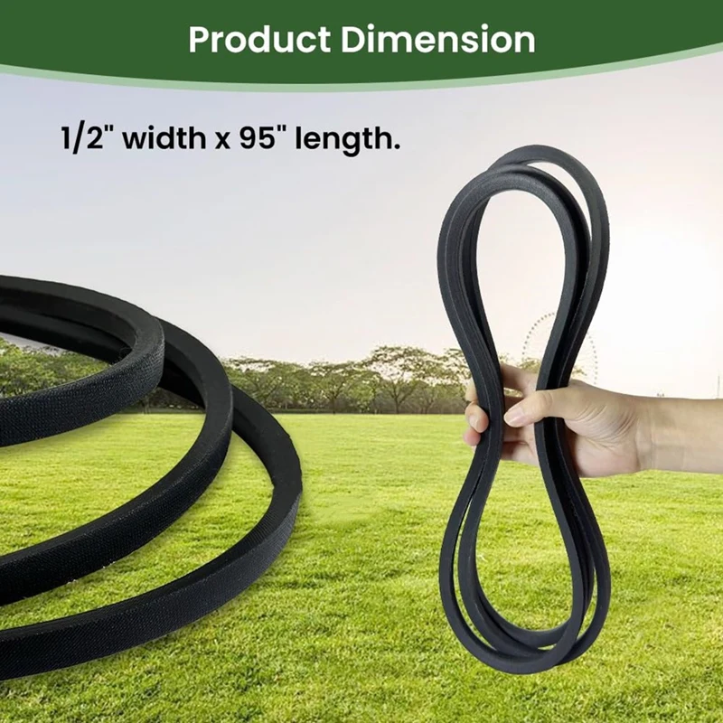 2 Pack 144959 Deck Belt for LT1000 LT3000 DLT3000 42 Inch Riding Mower Replacement Parts 532144959(1/2x95Inch)-A49I view 4