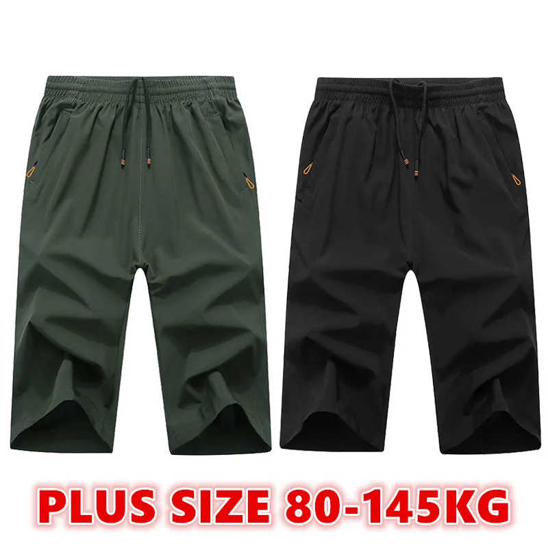 Plus Size Men Casual Shorts Pants 3XL-9XL Summer Sweatpants Three Quarter Shorts Sport Pants 3/4 Pants Gym Shorts