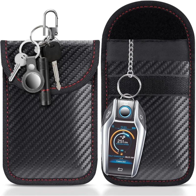 Car Key Faraday Cage RFID Electromagnetic Shielding Bag Credit Card Signal Blocker Case Keyless Entry Car Anti Theft ﻿Key Case